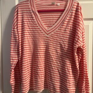 GAP Red and Pink Striped Sweater